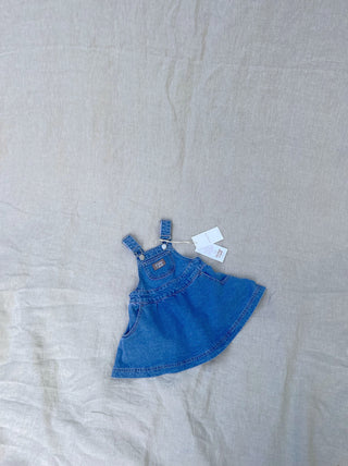 Dreamer Denim Dress - Ocean Blue Hemp Denim- sizes 10yo & 12yo Left