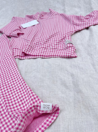 Checkmate Lounge Flare Set- Pink Check