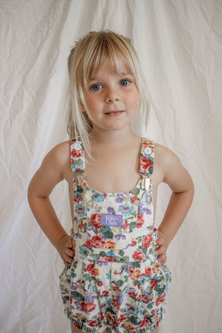 Bowie Bubble Romper -Floral Denim